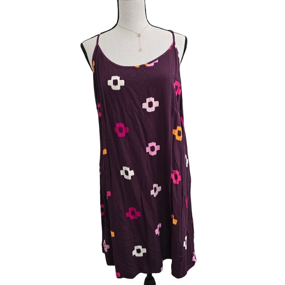 Old Navy Women’s Purple Floral Sundress Size L Spaghetti Strap Resort Wear Boho